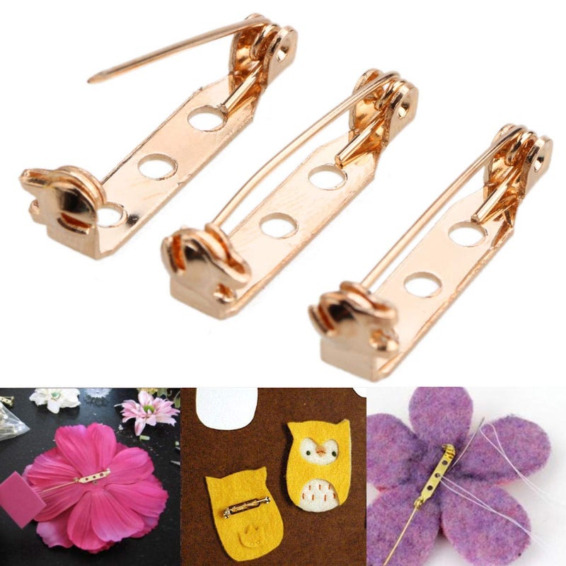STARVAST 200 Pcs Gold Tone Brooch Pin Backs Clasp 1 Inch Bar Pins Findings 3 Holes Safety Pins for Badge Insignia, Citation Bars, Making Corsage, Name Tags, Toy Pins and Jewelry Making - Image 4